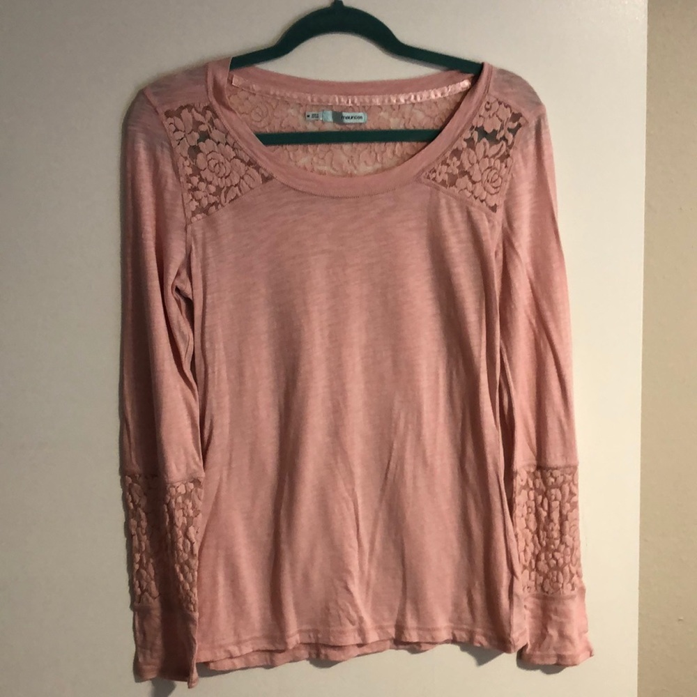 Maurices light pink long sleeve with lace